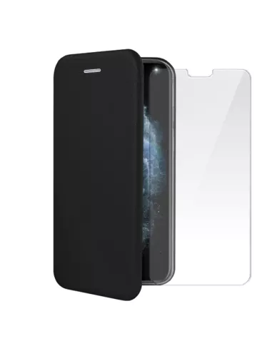 iPhone 11 Pro Max Etui Cuir Folio + Protection écran Verre Trempé 9...