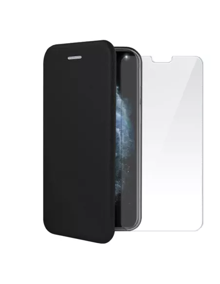 iPhone 11 Pro Max Etui Cuir Folio + Protection écran Verre Trempé 9...