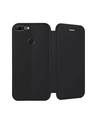 Honor 9 Lite Etui cuir folio CLAM - Noir | Ibroz