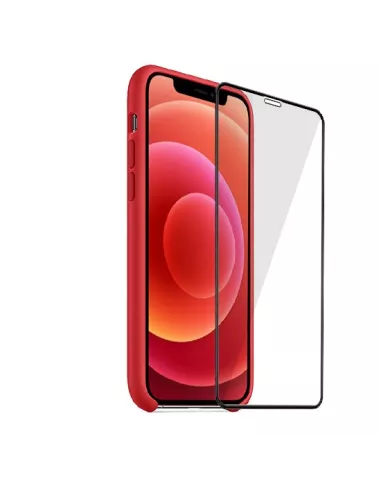 iPhone 12 et 12 Pro Coque Liquid Silicone + Verre trempé - Rouge | ...