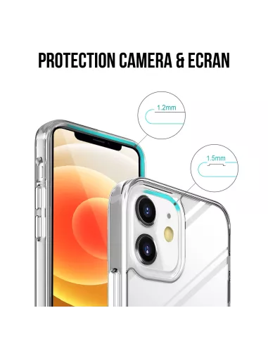 iPhone 12 Coque Space Antichoc Transparente + Verre Trempé 9H | Ibroz