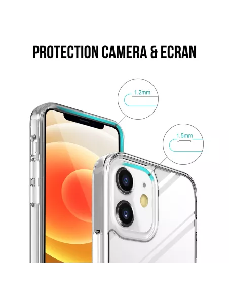 iPhone 12 Mini Case Space Antichoc Transparente + Verre Trempé 9H ...