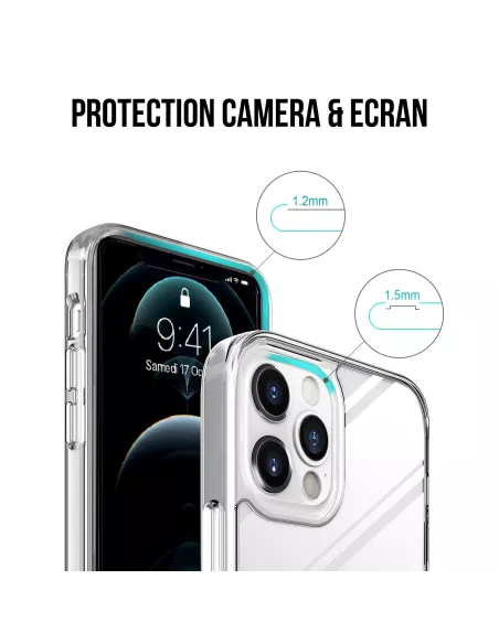 iPhone 12 Pro Max Case Space Shockproof Transparent + Tempered Glass ...