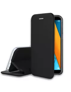 Honor 7A Etui folio cuir CLAM - Noir | Ibroz