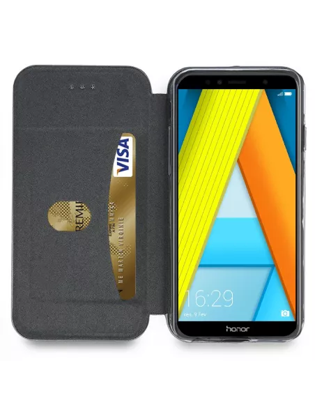 Honor 7A Leather folio case CLAM - Black | Ibroz