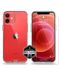 iPhone 12 Cover Space Antichoc Transparente + Verre Trempé 9H | Ibroz