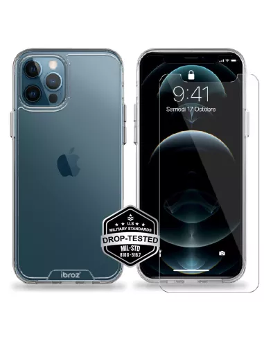 iPhone 12 Pro Max Coque Space Antichoc Transparente + Verre Trempé ...