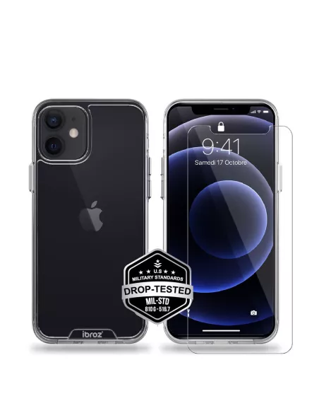 iPhone 12 Mini Coque Space Antichoc Transparente + Verre Trempé 9H ...