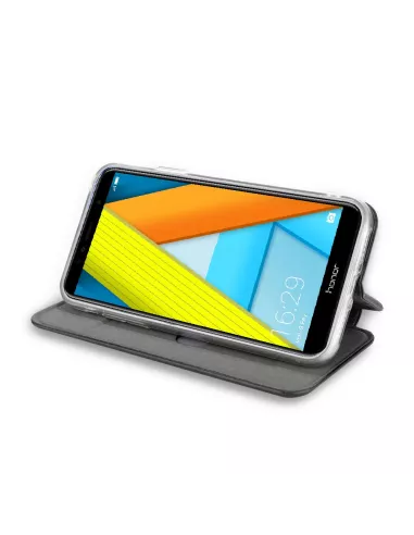 Honor 7A Etui folio cuir CLAM - Noir | Ibroz