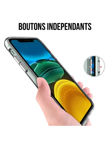iPhone 11 Pro Max Coque Space Antichoc Transparente + Verre Trempé ...