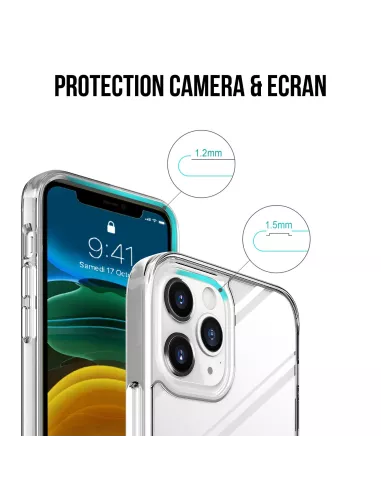 iPhone 11 Pro Max Coque Space Antichoc Transparente + Verre Trempé ...