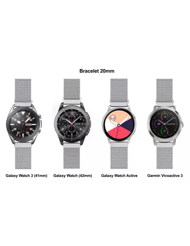 Milanese mesh steel bracelet Samsung / Huawei Watch - Silver | I...