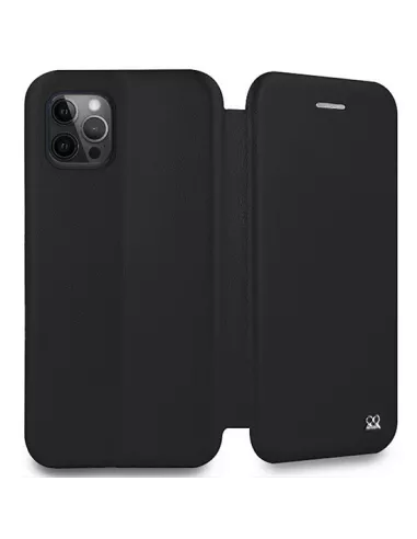 iPhone 12 Pro Max Leather Case Folio Clam - Black | Ibroz