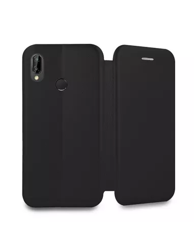 Huawei P20 Lite Etui folio cuir Clam - Noir | Ibroz