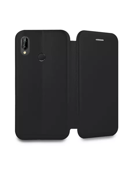 Huawei P20 Lite Leather folio case Clam - Black | Ibroz
