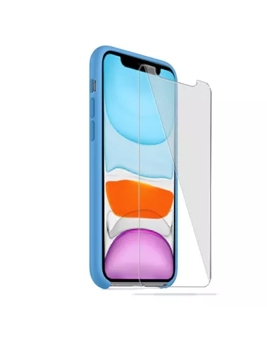 iPhone 11 Liquid Silicone + Tempered Glass Case - Sky Blue | Ibroz