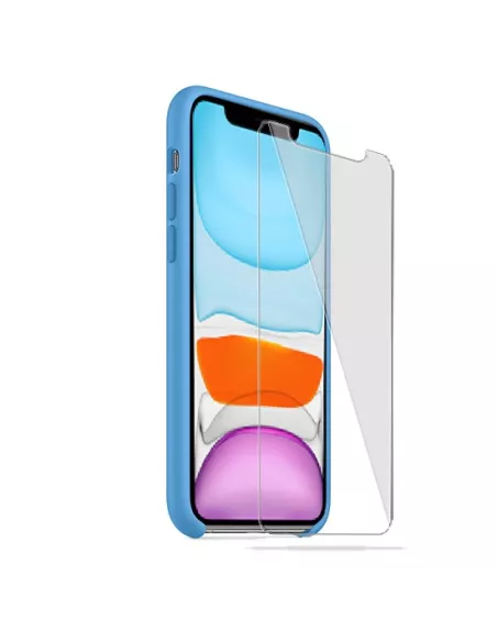 iPhone 11 Liquid Silicone + Tempered Glass Case - Sky Blue | Ibroz