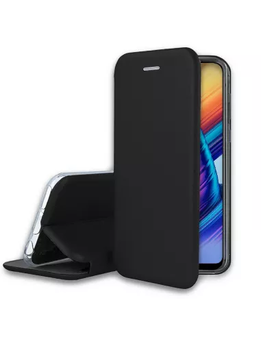 Honor Play 2019 Leather folio case Clam - Black | Ibroz