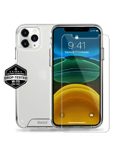 iPhone 11 Pro Max Coque Space Antichoc Transparente + Verre Trempé ...