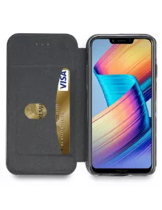Honor Play 2019 Leather folio case Clam - Black | Ibroz 2