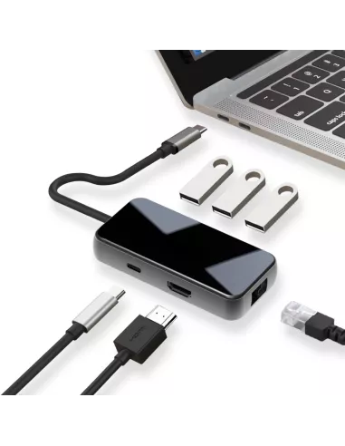 6 in 1 TIGER 6 Hub - USB C to PD Charge + 3 USB 3.0 Ports + HDMI ...