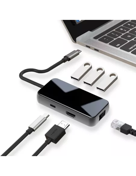Hub 6 en 1 TIGER 6 - USB C vers PD Charge + 3 Ports USB 3.0 + HDMI ...