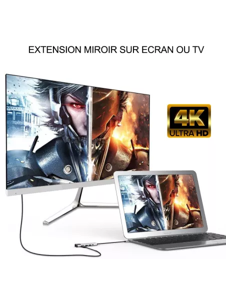 Hub 8 in 1 TIGER 8 - USB C to PD Charge + 2 USB 3.0 Ports + 2 USB...