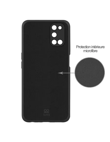 Oppo A72 Coque Liquid Silicone Soft Touch - Noir | Ibroz