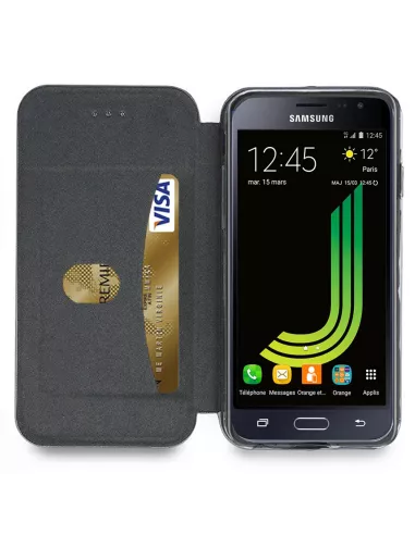 Samsung Galaxy J3 Etui Cuir Folio CLAM | Ibroz