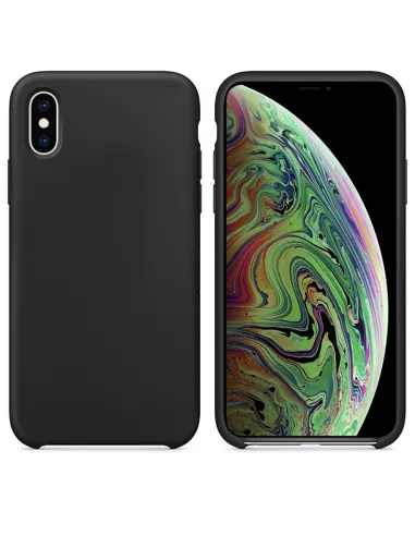 iPhone Xs Max Coque Liquid Silicone Soft Touch - Noir | Ibroz