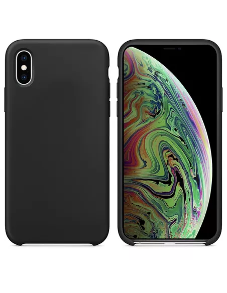iPhone Xs Max Coque Liquid Silicone Soft Touch - Noir | Ibroz