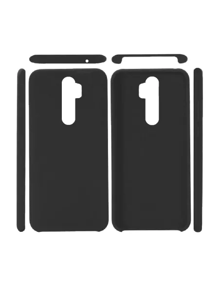 Oppo A5 Coque Liquid Silicone Soft Touch + 9H Tempered Glass - Black |...