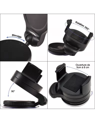 Mini support auto ventouse pour parebrise et tableau de bord | Ibroz
