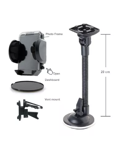 Support auto ventouse tige col de cygne (21cm) | Ibroz
