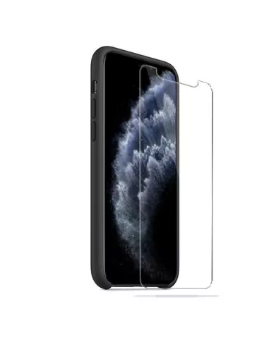 iPhone 11 Pro Max Coque Liquid Silicone + Verre trempé 9H - Noir | ...