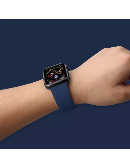 Bracelet Apple Watch 8, 7, 6, SE, 5, 4, 3 - SoftTouch - Bleu marine...