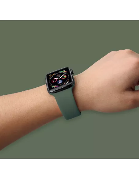 Bracelet Apple Watch 8, 7, 6, SE, 5, 4, 3 - SoftTouch - Vert Kaki M...