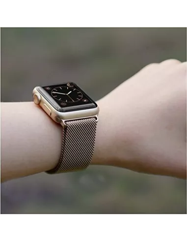 Bracelet Apple Watch 8, 7, 6, SE, 5, 4, 3 - Maille milanaise acier ...