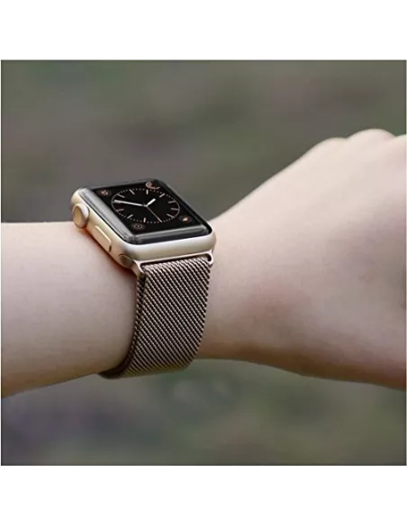 Bracelet Apple Watch 8, 7, 6, SE, 5, 4, 3 - Maille milanaise acier ...