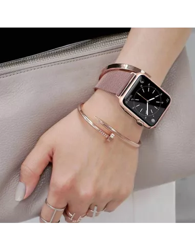 Apple Watch Band 8, 7, 6, SE, 5, 4, 3 - Stainless Steel Milanese ...