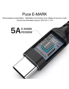 Cable USB c- USB C 100W black 2