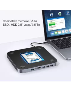 Dock MC25 Memory Expansion SATA SSD / HDD 2.5'' and HUB 6 in 1 USB-... 2