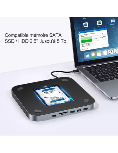 Dock MC25 Extention Mémoire SATA SSD / HDD 2.5’’ et HUB 6 en 1 USB-...