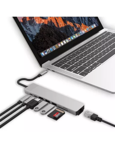Hub 8 in 1 TIGER 8 - USB C to PD Charge + 2 USB 3.0 Ports + 2 USB...