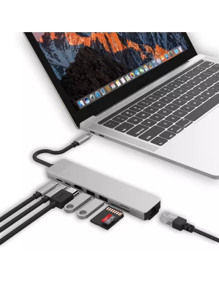 Hub 8 in 1 TIGER 8 - USB C to PD Charge + 2 USB 3.0 Ports + 2 USB...