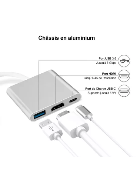 HDMI / USB-C Video Adapter + 1 USB-C Port + 1 USB 3.0 Port | Ibroz
