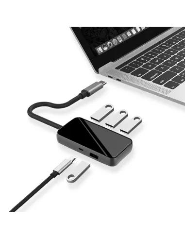 Hub 5 en 1 TIGER 5 - USB C vers PD Charge + 4 Ports USB 3.0 | Ibroz