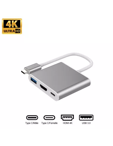 HDMI / USB-C Video Adapter + 1 USB-C Port + 1 USB 3.0 Port | Ibroz
