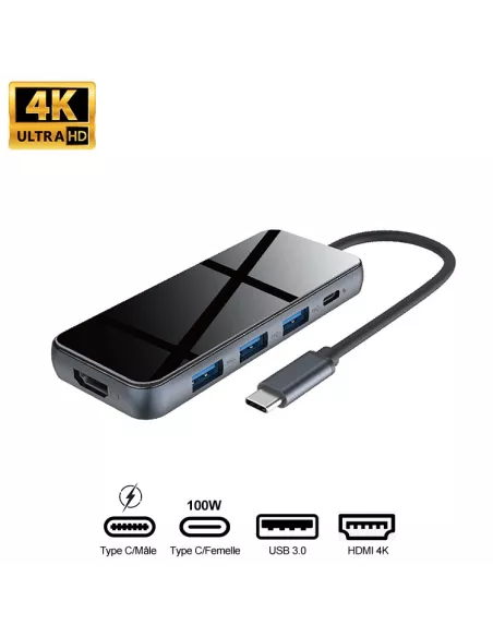 5 in 1 TIGER 5 Hub - USB C to PD Charge + 3 USB 3.0 Ports + HDMI ...