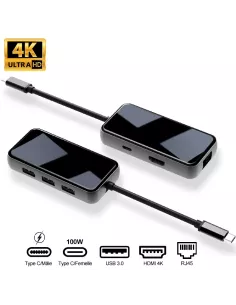 Hub 6 en 1 TIGER 6 - USB C vers PD Charge + 3 Ports USB 3.0 + HDMI ...